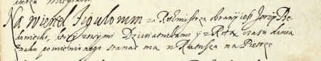 Z księgi radzieckiej zawierającej uchwały z lat 1538–1643 dotyczące organizacji życia publicznego
miasta fragment wpisu z 1627 r., gdzie mowa o 4 kwartałach w mieście i ustanowieniu przez radę miejską
Jerzego Bekowieckiego rotmistrzem Kwartału Garncarskiego (Archiwum Narodowe w Krakowie, sygn. rkps 1213, s. 381)