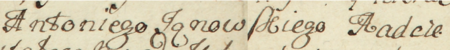 Z akt radzieckich specjalnych miasta Kleparza – inwentarzy rzeczy ruchomych i nieruchomym mieszczan z lat 1709–1792:
początkowy fragment sporządzonego w 1731 roku inwentarza rzeczy znajdujących się w domu rajcy Antoniego Janowskiego,
zastanych przez jego drugą żonę po zmarłej pierwszej żonie – oraz zbliżenie zapisu imienia i urzędu
(Archiwum Narodowe w Krakowie, sygn. KL 74, s. 27)