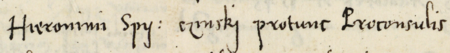 Z księgi testamentów obejmującej lata 1427–1623 strony 288–289 z wpisem z 1543 roku stwierdzającym,
że rajcy Hieronim Spiczyński, wówczas burmistrz, Jan Aichler (nr 345) i Bartłomiej Remer (nr 355) przyjęli zeznanie
testamentowe składane przez Jadwigę, wdowę po Piotrze aptekarzu – oraz powiększenie zapisu imienia i funkcji burmistrza
(Archiwum Pańtwowe w Krakowie, sygn. rkps 772, s. 288–289)