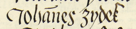 Z księgi radzieckiej Kazimierza obejmującej lata 1481–1508: fragment wpisu dokumentującego
wybór rady urzędującej na rok 1488, z Janem Zidkiem w składzie – oraz zbliżenie zapisu imienia
(Archiwum Narodowe w Krakowie, sygn. K 7, s. 137)