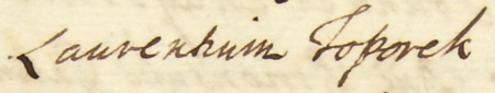 Z księgi radzieckiej Kazimierza obejmującej lata 1623–1626: wpis dokumentujący wybór
rady urzędującej rok 1626, z Wawrzyńcem Toporskim w składzie – oraz zbliżenie zapisu imienia
(Archiwum Narodowe w Krakowie, sygn. K 36, s. 1231)