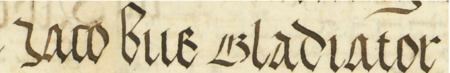 Z księgi radzieckiej Kazimierza obejmującej lata 1481–1508: fragment wpisu dokumentującego wybór rady
urzędującej na rok 1498, z Jakubem płatnerzem starszym w składzie – zbliżenie zapisu imienia
(Archiwum Narodowe w Krakowie, sygn. K 7, s. 333)