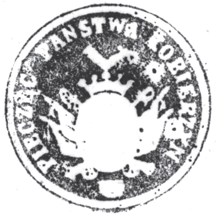 (1854)
Odciski pieczęci urzędowych Kobierzyna
pochodzące z lat 1854, 1901 i 1924 oraz
pieczęci dominialnej („państwa kobierzyńskiego”)
z 1854 roku
(Archiwum Narodowe w Krakowie,
sygn. 29/279/1996, s. 162;
sygn. Kr 7950, nlb.; sygn. PUZKr 44,
s. 24; sygn. 29/279/1996, s. 162)