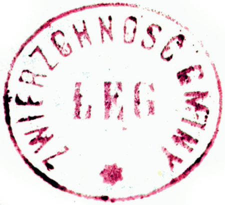 (1926)
Odciski pieczęci urzędowych Łęgu z lat
1826 i 1926 oraz odcisk w wosku pieczęci
Pawła, opata klasztoru Cystersów w Mogile,
wielowiekowego właściciela wsi Łęg;
w centralnym polu w gotyckim ołtarzyku
postać opata trzymającego w prawej ręce
pastorał, w lewej książkę, w otoku napis:
(SIGILLUM) F(RAT)RIS ABB(A)TIS
CLARE TUMBE
(Archiwum Narodowe w Krakowie,
sygn. 29/455/247a, nlb.; PUZKr 46, nlb.;
sygn. 29/1597/85, nlb.)