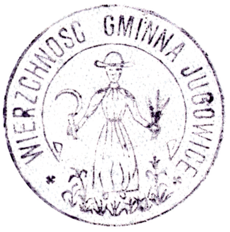 (1927)
Odciski pieczęci urzędowych Jugowic z lat
1854 i 1927 oraz pieczęci dominium
jugowickiego z 1854 roku
(Archiwum Narodowe w Krakowie,
sygn. 29/279/1999, s. 108; sygn. PUZKr 49, nlb.)