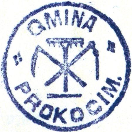 (1926)
Odcisk pieczęci urzędowej Prokocimia
z 1926 roku oraz pochodzący z 1918 roku
odcisk pieczęci zakonu oo. Augustianów
w Kazimierzu, okresowych właścicieli części
wsi Prokocim
(Archiwum Narodowe w Krakowie,
sygn. PUZKr 56, nlb.; sygn. Aug. 124, s. 341)