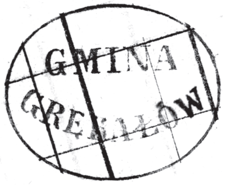 (1867)
Odciski pieczęci urzędowych Grębałowa
z lat 1833, 1867, 1926 i 1946
(Archiwum Narodowe w Krakowie,
sygn. WMK IX-35, nlb.; sygn. T.Schn.
571, s. 7; sygn. PUZKr 48, nlb.;
sygn. UW II 391, s. 399)