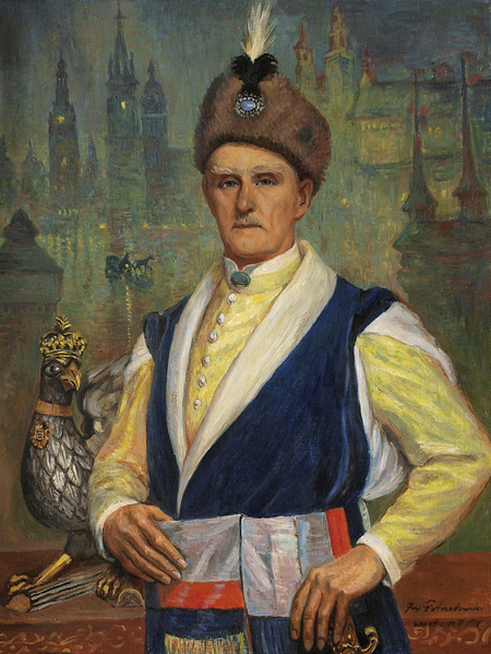 Portret Wincentego Bogdanowskiego jako króla kurkowego pędzla Mieczysława Wątorskiego, 1969 rok (Muzeum Historyczne Miasta Krakowa, nr inw. 225/BrK)