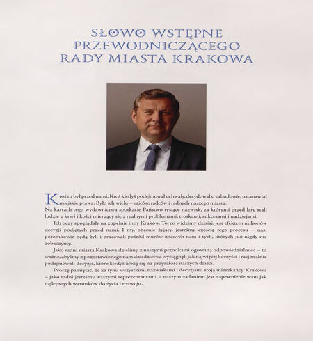 Słowo wstępne Przewodniczącego Rady Miasta Krakowa image